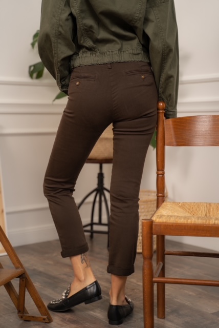 Pantalon Chino marron femme – Image 2