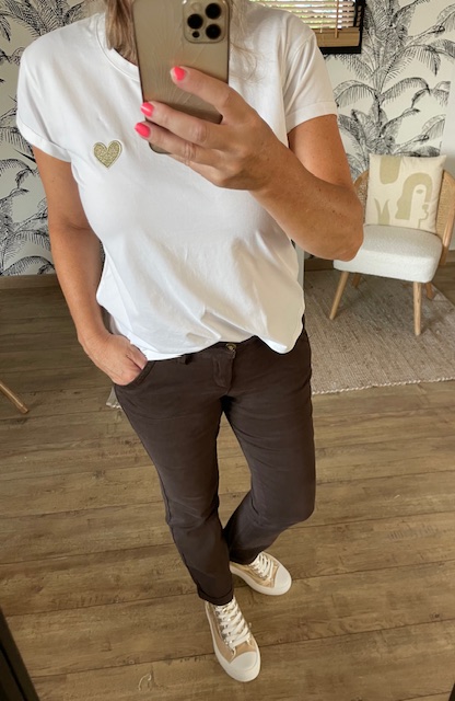 Pantalon Chino marron femme