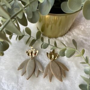 Boucles d'oreilles cuir et acier inoxydable
