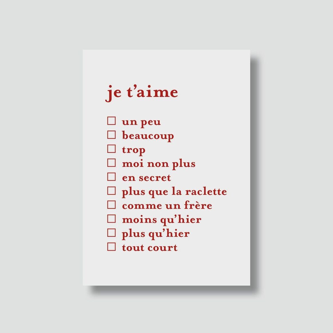 Carte déclaration d'amour