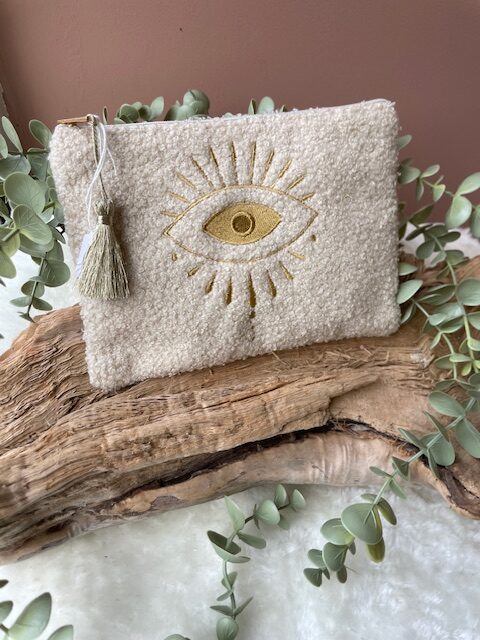 Pochette moumoute avec Oeil de Protection doré