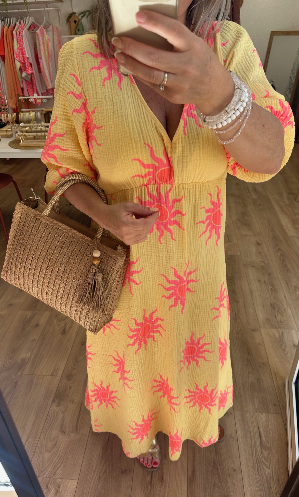 Robe longue jaune soleil fluo – Image 4