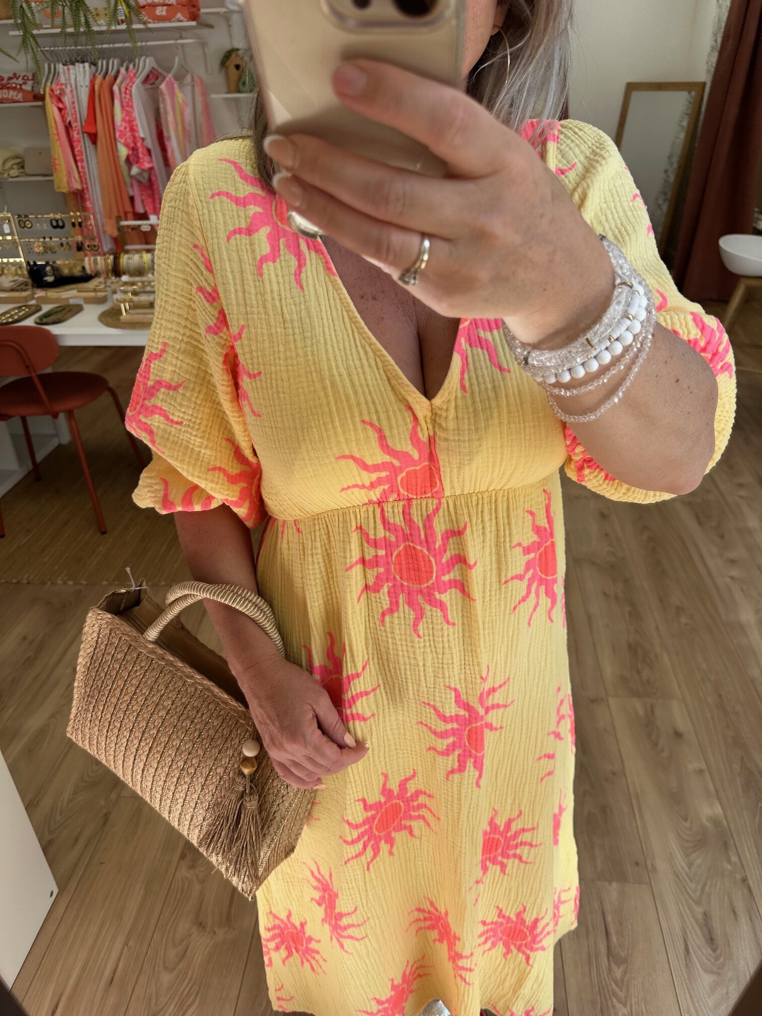 Robe longue jaune soleil fluo – Image 2