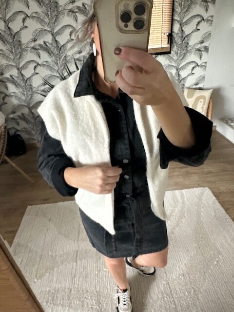 Robe chemise en jean noir – Image 3