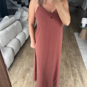 Robe longue fluide Terracotta